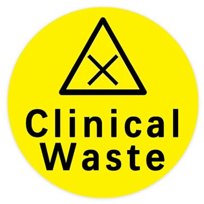 20 Pcs Clinical Waste Warning Stickers Self Adhesive Vinyl Stickers for Bin Signage (100mm)