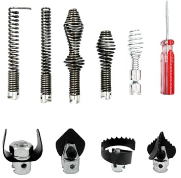 OWNDR 10Pcs Drain Snake Drill Attachment, Drain Auger Cutter Kit, Fit for RIDGID K-400 C-4 C-6 C-7 C-8 and C-9 Drain Cleaning Machine, for 5/8 Drain Snake Cable Heads Tips
