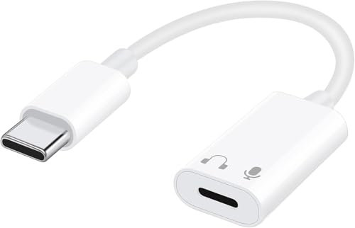 Kopfhörer Adapter Lightnning auf USB C, Aux Typ C auf Lighnnting Adapter Audio (Unterstützt nur Original-Phone-Ohrhörer) für Phone 16 15 Pad, MacBook, Galaxy S24 S23 und Weitere Typ C Geräte (Weiß)