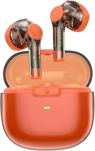 AMPLE For Fairphone 6/5/4 Earphones, T12 Pure Sound TWS Wireless Bluetooth Earbuds Headphones 5.3V Built-In Microphone For Fairphone 6, 5, 4 (ORANGE)