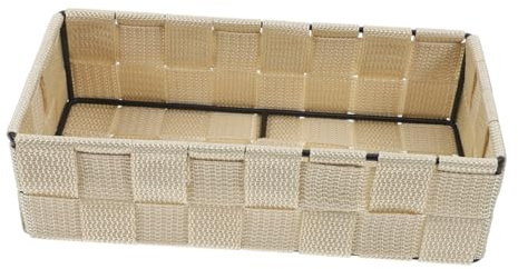 INOOMP Silver Grey Small Woven Nylon Fabric Desktop Storage Basket Organizer for Cosmetics Office Supplies and Miscellaneous Easy to Bin for Dressing Table and Nursery