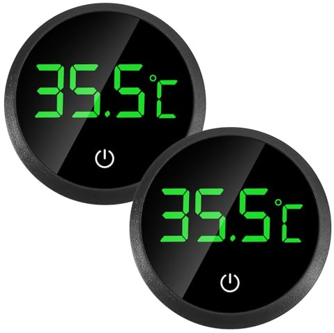 AITRIP 2er Set Aquarium-Thermometer Drahtloser Touch-Stick Digitales Aquarium-Thermometer LED-Anzeige ±1 °C zur Überwachung der Temperatur im Aquarium Zubehör (schwarz)