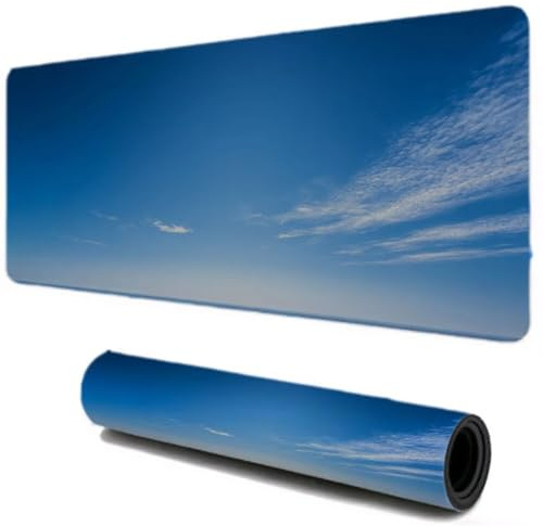 Tapis de Souris, Tapis de Souris Gamer 700x400, Haute Précision et Vitesse sous Main Bureau, Base en Caoutchouc Antidérapant et Imperméable, Accessoire Bureau pour Portable PC (Bleu Paysage) I-132