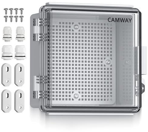 CAMWAY Wasserdichter Verteilerkasten IP67, 15x15x9cm mit Montagezubehör