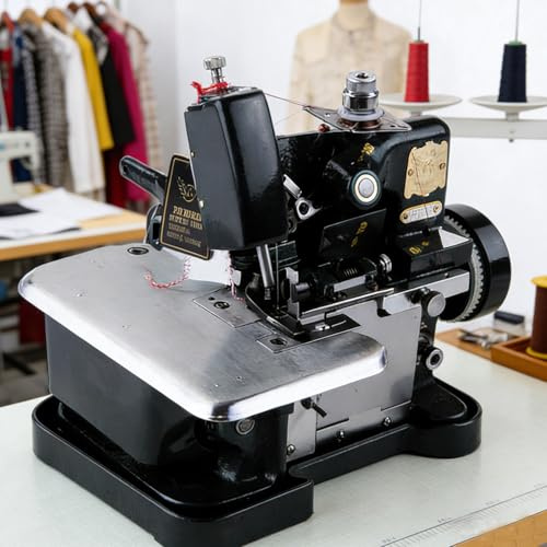 DowPie Máquina de Coser portátil pequeña, remalladora de 3 Agujas con asa de Transporte, Alta Velocidad de 3000 SPM, tamaño de Puntada Ajustable, Ideal para Uso Profesional. Black