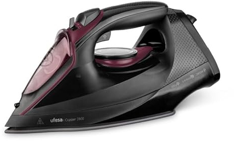 Ufesa Plancha de Vapor Copper, Potencia 2800W, Golpe de Vapor 200g, Vapor Continuo 40g/min, Suela Cerámica, Sistema Antical 3 en 1, Antigoteo, Planchado Vertical y en Seco