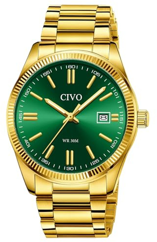 CIVO Analog Business Uhren Herren: Einfach Gut Ablesbare mit Datum | Elegante Edelstahl Armbanduhr für Arbeit und Freizeit - Stilvolles Geschenk für Geburtstag & Jubiläum, Ehemann und Vater