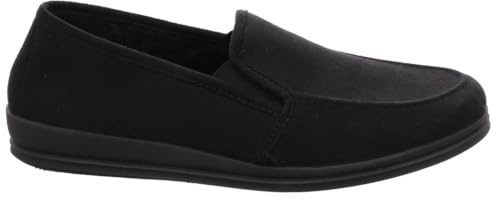 Rohde Schuhe Herren Hausschuhe Wollfutter Lillestrom 2609, Größe:40 EU, Farbe:Schwarz