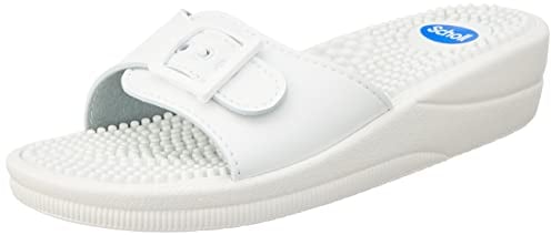 Scholl New Massage, Sandal Donna, Bianco, 39 EU
