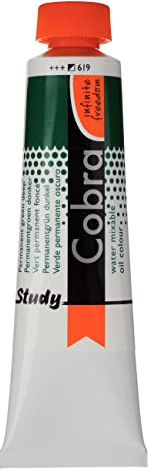 Cobra Royal Talens Artists' Water Mixable Oil Color, Tube 40 ml, Permanent Green Deep (25056190)