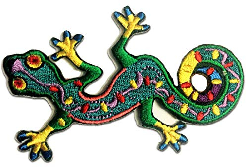 Catch the Patch Gecko Salamander Tier - (Größe: 9,4 x 6 cm) – Aufbügler & Applikationen in verschiedenen Größen – Ideal für Kleidung, Schulranzen, Jeans & Rucksäcke