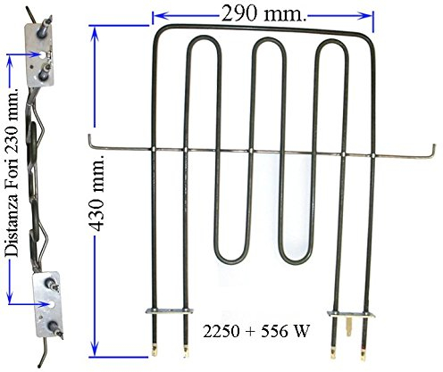 RESISTENZA COMPATIBILE FORNO 081591 DOPPIA CON GRILL MODELLO EB51A, FB86, CP64 FD52, C61SP1