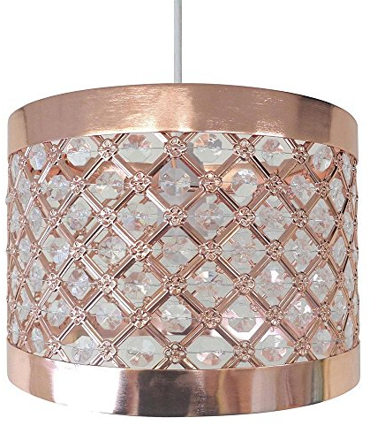 Country Club Sparkly Ceiling Pendant Light Shade Fitting, Metal, Copper