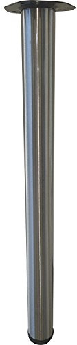 Grimme Tischbein ø 60 mm | Höhe 710 mm | Stahl verchromt | 4 Stück inkl. Anschraubplatten