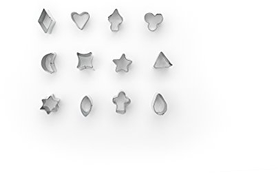 Fox Run 3690 Micro Shapes Cookie Cutter Set, Tin, Silver