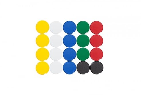 MAUL Facetterand Magnete MAULpro Ø29mm (20 Stück) | Magnet aus bruchsicherem Kunststoff | Magnete stark für Whiteboard und Magnettafel | Ideal für Büro, Homeoffice, Werkstatt | Bunt