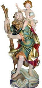 Heiliger Christophorus, Höhe 30cm, handbemalen