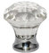 Glass Cupboard Door Knob Solitaire Handle- 38mm / Polsihed Brass Backplate