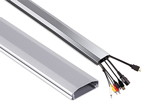 Maclean MC-693 S Kabelkanal 60x20x750mm Kabel Organizer Silber