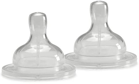 Neobaby Tétine col large en silicone, débit rapide 2 pièces, 4 mois +
