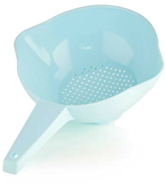 Tupperware Goldregen Sieb klein 1 Quart mit Griff in Hellblau