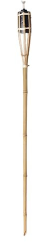 Natural Handmade Bamboo Garden Tiki Torch 60cm/90cm/120cm - for use with Parrafin or lamp Oil (120cm, Single)