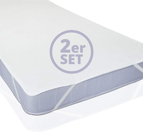 Lumaland 2X wasserdichte Matratzenauflage 70 cm x 140 cm | Öko-Tex Zertifiziert, Oberfläche aus 100% Baumwolle | Wasserundurchlässiger & atmungsaktiver Matratzenschoner