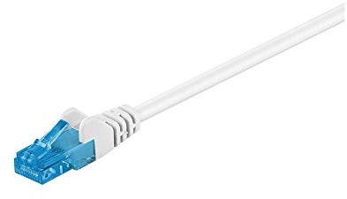 Goobay 59822 RJ45 Patchkabel CAT 6A U/UTP / 500 MHz Netzwerkkabel / Kupfer Internetkabel halogenfrei / RJ 45 Stecker / LAN Kabel / Weiß / 0,25m