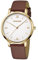 WENGER Damen Armbanduhr Metropolitan Donnissima Ø 38 mm, Swiss Made, Analog Quarz, Wasserdicht bis 100 m, Leder-Armband, Silberweiß/Braun, 01.1731.106