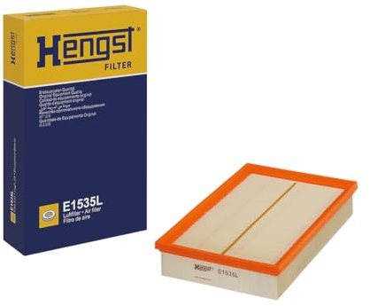 HENGST Air Filter Type E1535L - Air Filter Insert for Cars - Air Filter Car, Car Spare Parts, Car Air Filter, Air Filtration Automotive, Diesel Engine, Petrol Engine