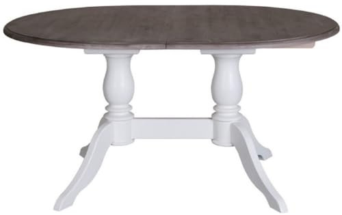 Casa Padrino Landhausstil Esstisch Weiß/Braun 160-230 x 120 x H. 78 cm - Ovaler ausziehbarer Massivholz Küchentisch im Landhausstil