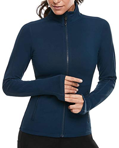 VUTRU Damen Laufjacke Hoher Kragen Leicht Sportjacke Langarm Fitness Jacke