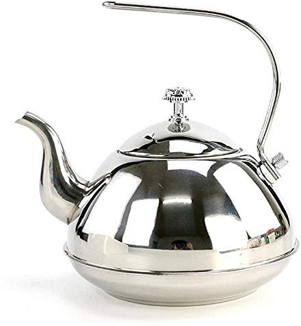 SGSG Edelstahl Teekanne Kaffeekessel 2L Teekessel Teekanne mit Kapselboden und Spiegel Finish Teekocher Teekanne Teekannen-B