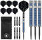 KOTO - Sting Blue Electro 90% Darts 22 G, Blau, Darts Set inkl. 3 Barrels,Flights + Shafts & Dartwallet, Fester Ringgrip