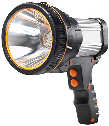 AF-WAN Handscheinwerfer Wiederaufladbar USB,Wiederaufladbare Led Handscheinwerfer 6000 Lumen LED Taschenlampe Laterne mit 5 Leuchtmodi,Wasserdicht Led Suchscheinwerfer Aufladbar für Camping(Silber2)