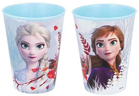 Lot de 2 gobelets en plastique sans BPA, 260 ml, cadeau pour enfants, motif La Reine des neiges 2