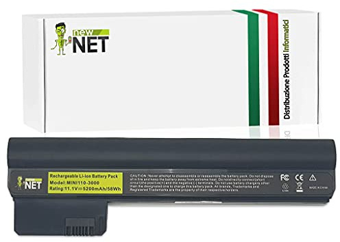 New Net Batteries - Batteria [ 10.8-11.1 V - 5200 mAh - 58 Wh ] compatibile con HP Mini 110-3098nr 110-3135dx 110-3099nr 110-3136tu 110-3100 110-3138tu 110-3143ss [ 5200 mAh ]