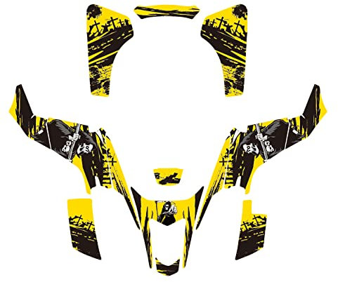 LTZ400 Graphics Custom Fit für Suzuki LTZ400 ATV Grafik-Aufkleber-Kits für Suzuki LTZ400 LTZ 400 2003 2004 2005 2006 2007 2008 (gelb)