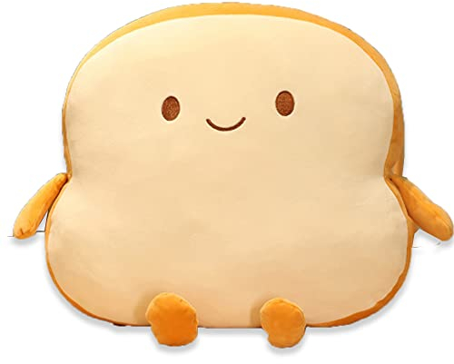 Toastbrotkissen, lustiges Essen, Plüschtier, klein, niedlich, gefüllt, Toast-Sofa-Kissen für Kinder, Erwachsene, Geschenk, Zuhause, Schlafzimmer, Dekoration, Toastbrot, goldfarben, 39,9 cm