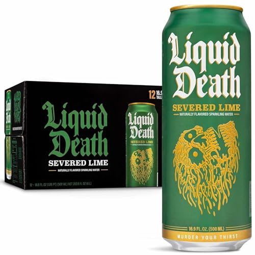 Liquid Death Acqua frizzante, lime severed 479 g lattine (confezione da 12)