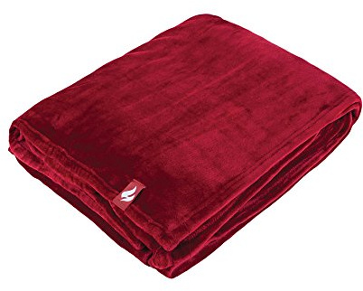 HEAT HOLDERS - Extra Soft Winter Warm 1.7 TOG Large Luxury Thermal Fleece Throw Blanket - 180 x 200 cm (One Size, Cranberry)