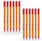 Berlingo Fineliner Set, 12 Stück, 0.4mm, dreieckige Form, Farbige Stifte, metal Spitze, Schreiben, für das Büro, das Home Office oder die Schule und Uni, Serie Rapido (Rot)