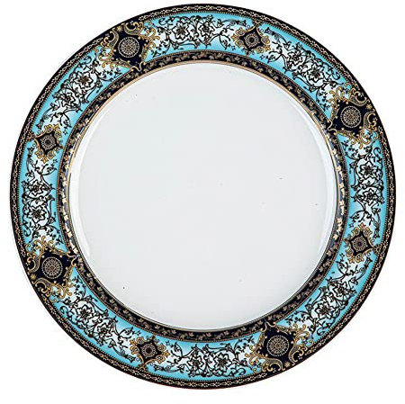 Eplze® YBK Tech Assiette de service en porcelaine anglaise - Assiette à dessert en céramique pour petit-déjeuner, thé de l'après-midi - Motif baroque - Assiette à salade de 20,3 cm