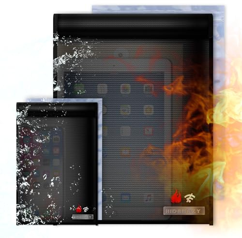 HIDAMAZY Keyless Go Schutz Autoschlüssel, Faraday Tasche Cage Wasserdicht & Feuerfest Tasche Hülle für Laptops/Handys/Radio/Autoschlüssel Signalblocker/Anrufe/EMP/RFID Blocker(S+M 2 Stück, Schwarz)
