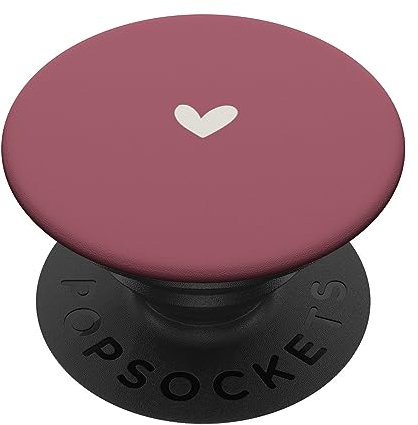 Mauve Berry Pink - Cute Simple Chic Boho Hand Drawn Heart PopSockets Adhesive PopGrip