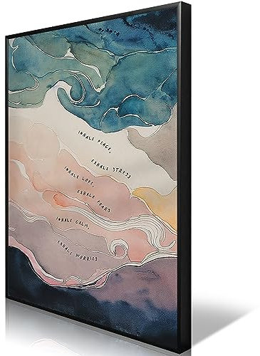 uoyien Poster für psychische Gesundheit, Klassenzimmer, Beratung, Raumtherapie, Büro, Wanddekoration, Einatmen, Ausatmen, Sequenz, beruhigende Ecken, Leinwand-Kunst, Kinder, spezielle pädagogische