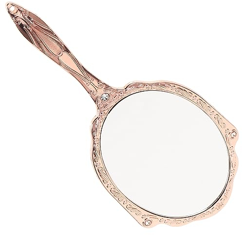 ABOOFAN Handspiegel Mit Metallgriff Vintage-Spiegel Zum Schminken Tragbarer Spiegel Für Damen Dekorativer Im Retro-Stil