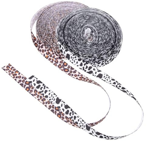 Mikinona 2 Rollen Kuhfleckenband Hochzeitsgeschenkband Geschenkband Mit Kuhmuster Chiffonband Mit Fransen Schwarz-weißes Kuhband Hochzeitsstraußband Kuchenband Leopardenmuster Lieferungen