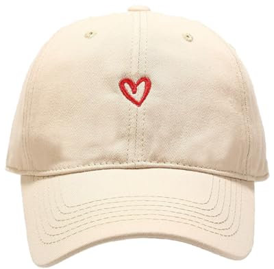 Quanhaigou Baseballkappe, verstellbar, modische Hüte für Männer und Frauen, Polo, Trucker, Unisex-Stil, Kopfbedeckung, Beige (Beige Love), Einheitsgröße