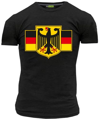 Deutschland Flagge Tshirt für Herren Vintage T-Shirt Männer Schwarz XL